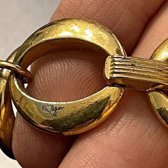 Vintage Trifari Gold Toned Oval Hoop Link Bracelet - Picture 6 of 7